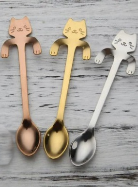 STAINLESS STEEL CAT TEASPOONS